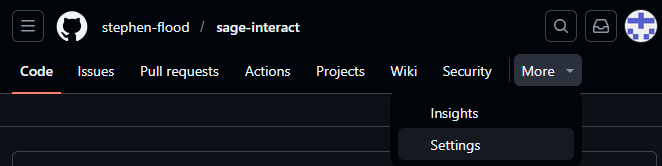 A screenshot where Settings is hidden
